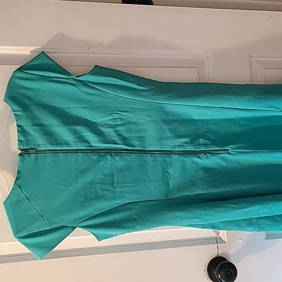 Dressbarn Blue Green Tea Length formal Dress - Picture 3 of 3